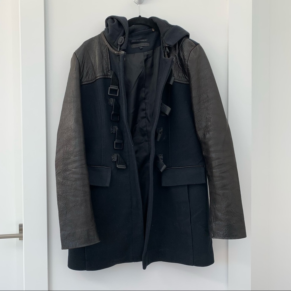 Andrew Marc x Richard Chai Leather and Wool Coat